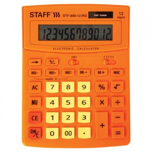Калькулятор настольный Staff STF-888-12-RG (12-разрядный) оранжевый (250453), 20шт.