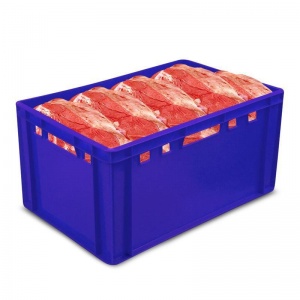 Ящик (лоток) мясной, ПНД, 600х400х300мм, ударопрочный, синий