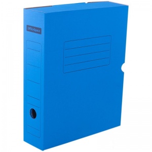 Короб архивный OfficeSpace (325x253x70мм, 75мм, до 500 листов, гофрокартон) синий (225412)