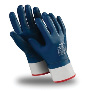 Перчатки защитные хлопковые Manipula "Техник КП", нитриловое покрытие (облив), размер 10 (XL), синие, 1 пара (TN-01/MG-224)