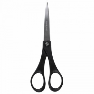Ножницы Brauberg Comfort 180мм, симметричные ручки, остроконечные, черные (230931)