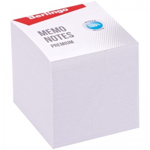 Блок-кубик для записей Berlingo Premium, 90x90x90мм, белый, 100% белизна (ZP8600), 12шт.