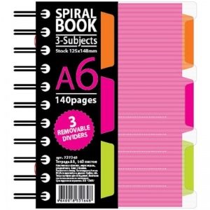 Бизнес-тетрадь А6 Attache Selection Spiral Book, 140 листов, клетка, на спирали, розовая (125x146мм)