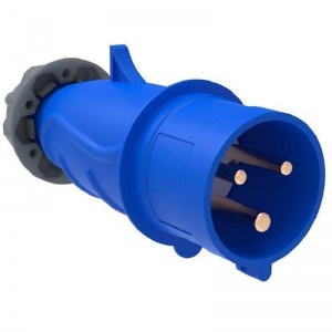 Вилка электрическая IEK MAGNUM ССИ-013 с заземлением прямая 16А IP44 синяя/серая (PSN01-016-3)