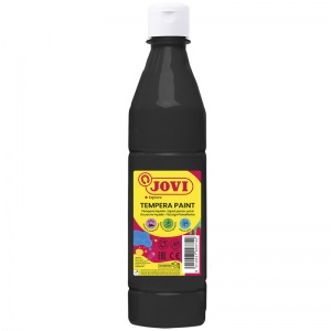 Гуашь цветная Jovi, черная, 500мл, с повышенным содержанием пигмента (50630)