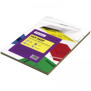 Бумага цветная А4 OfficeSpace медиум микс, 4 цвета по 25 листов, 80 г/кв.м, 100 листов (245198)