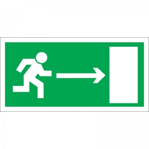 Знак эвакуационный "Направление к эвакуационному выходу направо E03"" (150x300мм, пленка ПВХ) 10шт.