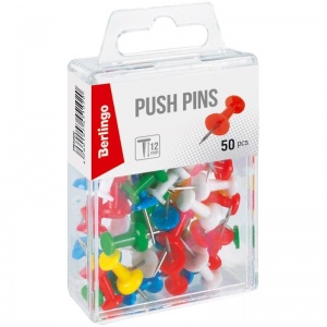 Кнопки силовые Berlingo, цветные, 50шт., пластиковая упаковка (PN5000)