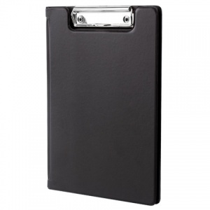 Папка-планшет с крышкой Brauberg (А5, 180х255мм, картон/пвх) черный, 50шт.