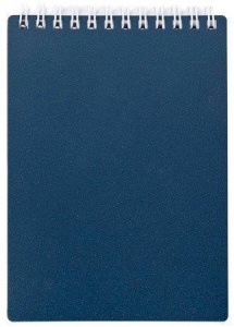 Блокнот 80л, А5 Hatber "Темно-синий", клетка, спираль, пластиковая обложка (80Б5В1гр 03411, B196526)