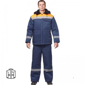Спец.одежда Куртка зимняя мужская з32-КУ(1) с СОП, синий/оранжевый (размер 68-70, рост 170-176)