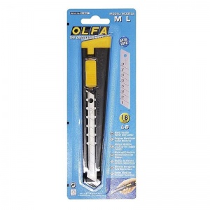 Нож универсальный Olfa OL-ML c металлическим корпусом и автофиксатором (ширина лезвия 18мм)
