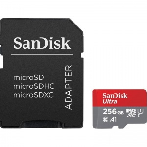 Карта памяти microSDXC SanDisk 256Gb, Class 10, 1шт. (SDSQUAR-256G-GN6MA)