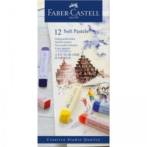 Пастель сухая 12 цветов Faber-Castell Soft pastels, квадратное сечение (128312)