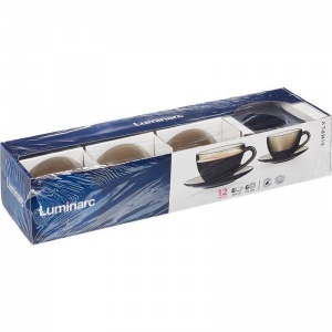 Чайный набор стеклянный Luminarc "Simply Eclipse", 6 чашек 220мл + 6 блюдец (J1261)