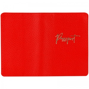 Обложка для паспорта OfficeSpace "Naples", кожа, красный, тиснение фольгой (311093)