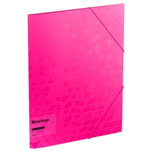 Папка на резинках пластиковая Berlingo Neon (А4, 600мкм, до 300 листов) розовый неон (FB4_A4391)