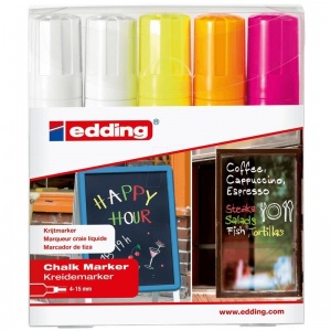 Набор маркеров меловых Edding E-4090 (4-15мм, 5 цветов) пластик, 5шт. (E-4090/5S)