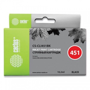 Картридж CACTUS совместимый с Canon CLI-451BK (1100 страниц) черный (6523B001) (CS-CLI451BK)