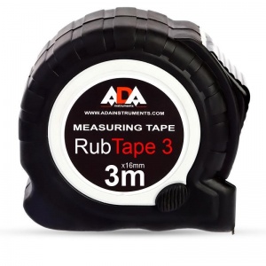 Рулетка измерительная 3м ADA RubTape 3, стальная с двумя стопами, ширина 16мм (А00155)