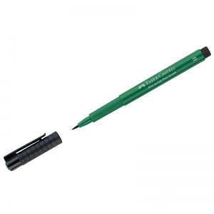 Ручка капиллярная Faber-Castell "Pitt Artist Pen Brush" (кисть, круглая) цвет 264 темно-зеленая, 10шт. (167478)
