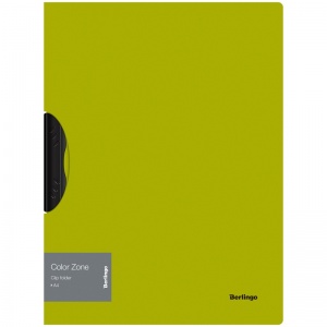Папка с клипом Berlingo Color Zone (А4, 450мкм, пластик) салатовая (FCl_A4061), 120шт.