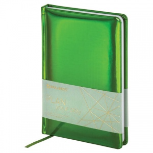 Ежедневник недатированный А5 Brauberg Holiday (136 листов) обложка кожзам, зеленый, 2шт. (111672)