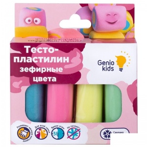Набор для лепки Genio Kids "Тесто-пластилин. Зефирные цвета", 4 цвета, картон, европодвес (TA1088)