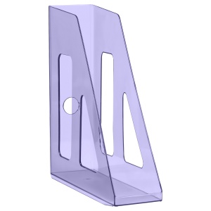 Лоток для бумаг вертикальный Стамм "Актив", 70мм, тонированный фиолетовый (ЛТВ-31101)