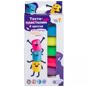 Набор для лепки Genio Kids "Тесто-пластилин", 6 цветов, картон, европодвес (TA1090)