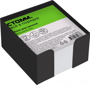 Блок-кубик для записей Стамм, 90x90x45мм, белый, белизна 65-70%, прозрачный бокс (БЗ-995001), 24шт.