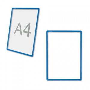Рамка POS для ценников, рекламы и объявлений А4, синяя, без защитного экрана (290250), 60шт.
