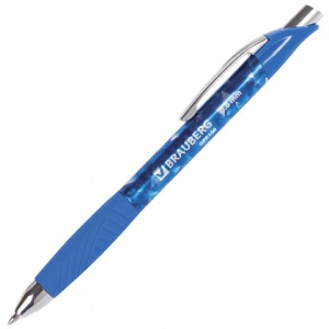 Ручка гелевая автоматическая Brauberg Metropolis Gel (0.4мм, корпус с печатью, синий) 12шт. (GPR100)