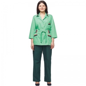 Униформа Костюм женский «Дарина» куртка/брюки, салатово-зеленый (размер 56-58, рост 158-164)