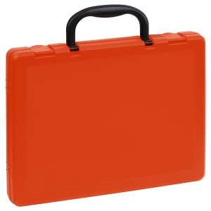 Папка-портфель Стамм (А4, 1 отделение, пластик, 275х375х57мм, ручка) оранжевая (КС14)