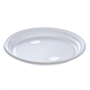 Тарелка одноразовая пластиковая (d=210мм, белая) 750шт.