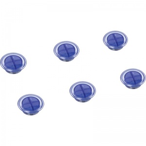 Магнитный держатель усиленный для досок Глобус (d=20мм, круг) синий прозрачный, 6шт. (МН20ПС)