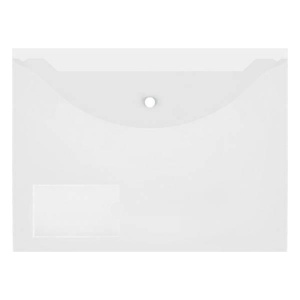 Папка-конверт на кнопке inФОРМАТ (А4, 150мкм, пластик, с карманом) прозрачная