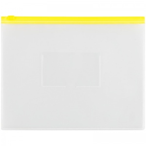 Папка-конверт на молнии OfficeSpace (A5, 150мкм, до 60л.) прозрачная, молния желтая (329765)