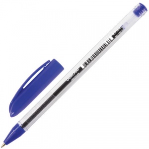 Ручка шариковая Офисмаг (0.35мм, синий цвет чернил, корпус прозрачный, масляная основа) 1шт. (142151)