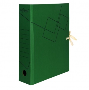 Короб архивный inФОРМАТ (А4, 75мм, микрогофрокартон, собранный) зеленый, 40шт.