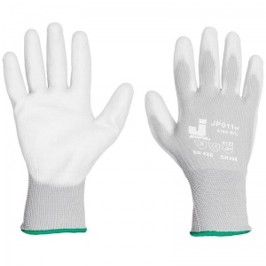 Перчатки защитные текстильные Jeta Safety, нейлоновые с полиуретаном, размер 10 (XL), белые, 12 пар
