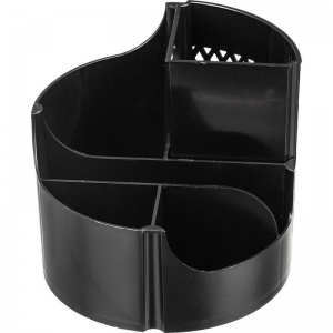 Настольный набор пластиковый вращающийся Attache Оптима (17 предметов) черный, 6 отделений