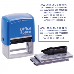 Штамп самонаборный OfficeSpace (7 строк, рамка, 60x35мм) (BSt_40491)