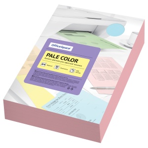 Бумага цветная А4 OfficeSpace Pale Color, пастель розовая, 80 г/кв.м, 500 листов (356862)