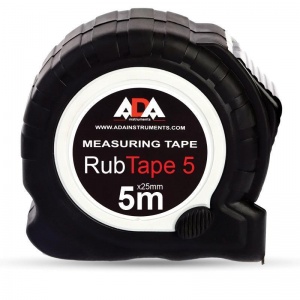 Рулетка измерительная 5м ADA RubTape 5, стальная с двумя стопами, ширина 25мм (А00156)