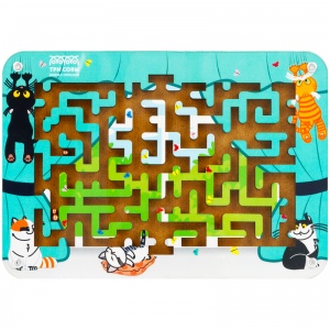 Игра настольная Три Совы "Лабиринт малый с шариками. Кошкин дом" , дерево (Н000171)