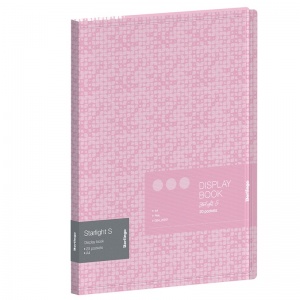 Папка файловая 20 вкладышей Berlingo Starlight S (А4, пластик, 17мм, 600мкм) розовая, рисунок, внутр.карман (DB4_20901), 24шт.