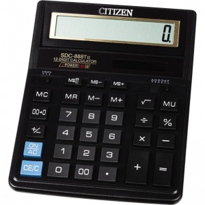 Калькулятор настольный Citizen SDC-888TII (12-разрядный) черный (SDC-888TII)