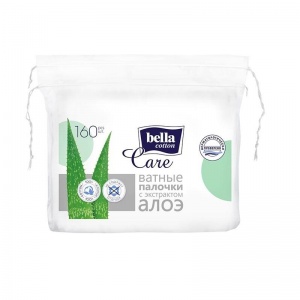 Палочки ватные Bella Cotton Care с экстрактом алоэ, 160шт. в упаковке